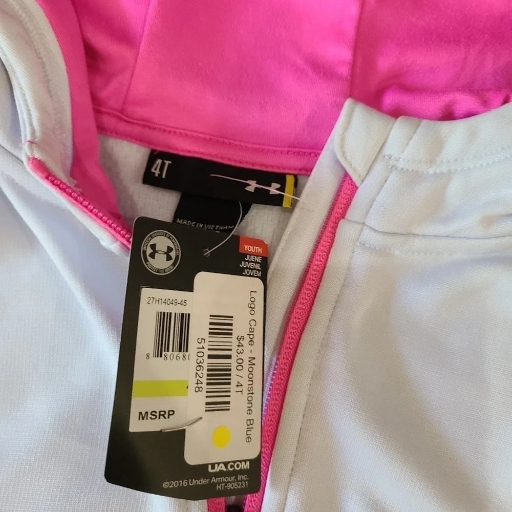 NEW Under Armour Girls Youth hoodie size 4 sweat shirt Poncho Style Cape Blue - Picture 4 of 7